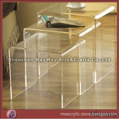 Acrylic transparent oblong hot bending table/chair